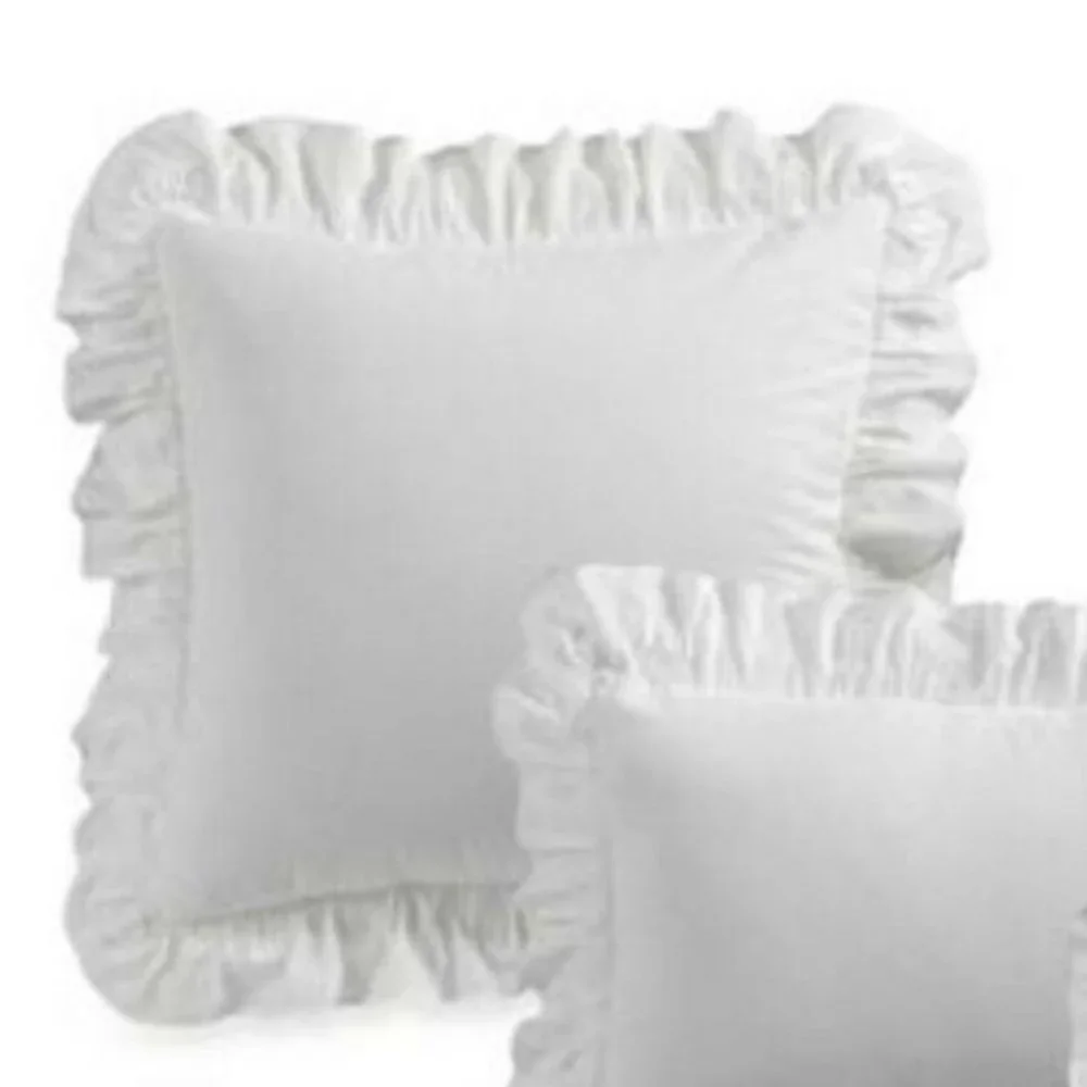 Vintage Chic Lino Weave One Euro Sham - White